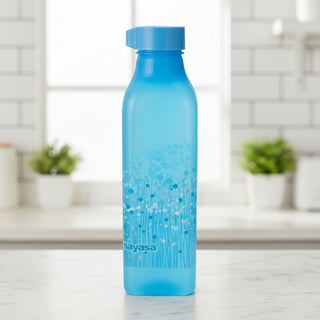 Deluxe Square Plastic Bottle, Set of 2, 1000 ml Blue