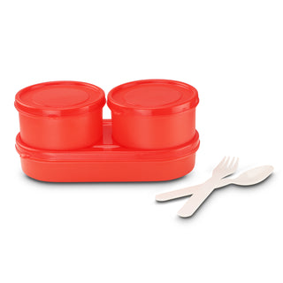 Duplex Deluxe Lunch Box with 2 Plastic Containers & Soft Insulated Bag