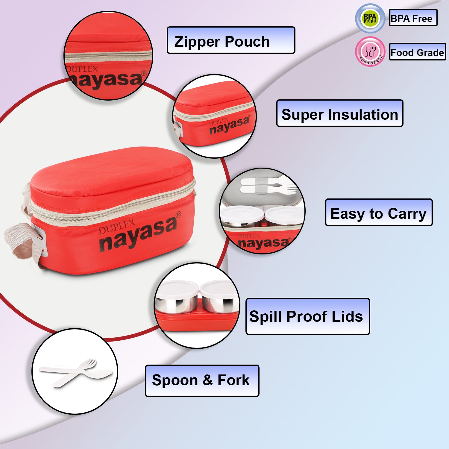 Duplex Dlx Lunch Box Red