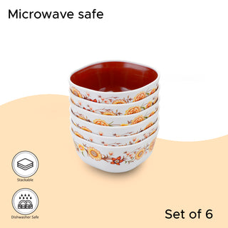 Microfresh Square Bowl Deluxe, Set of 6, 200 ML Brown