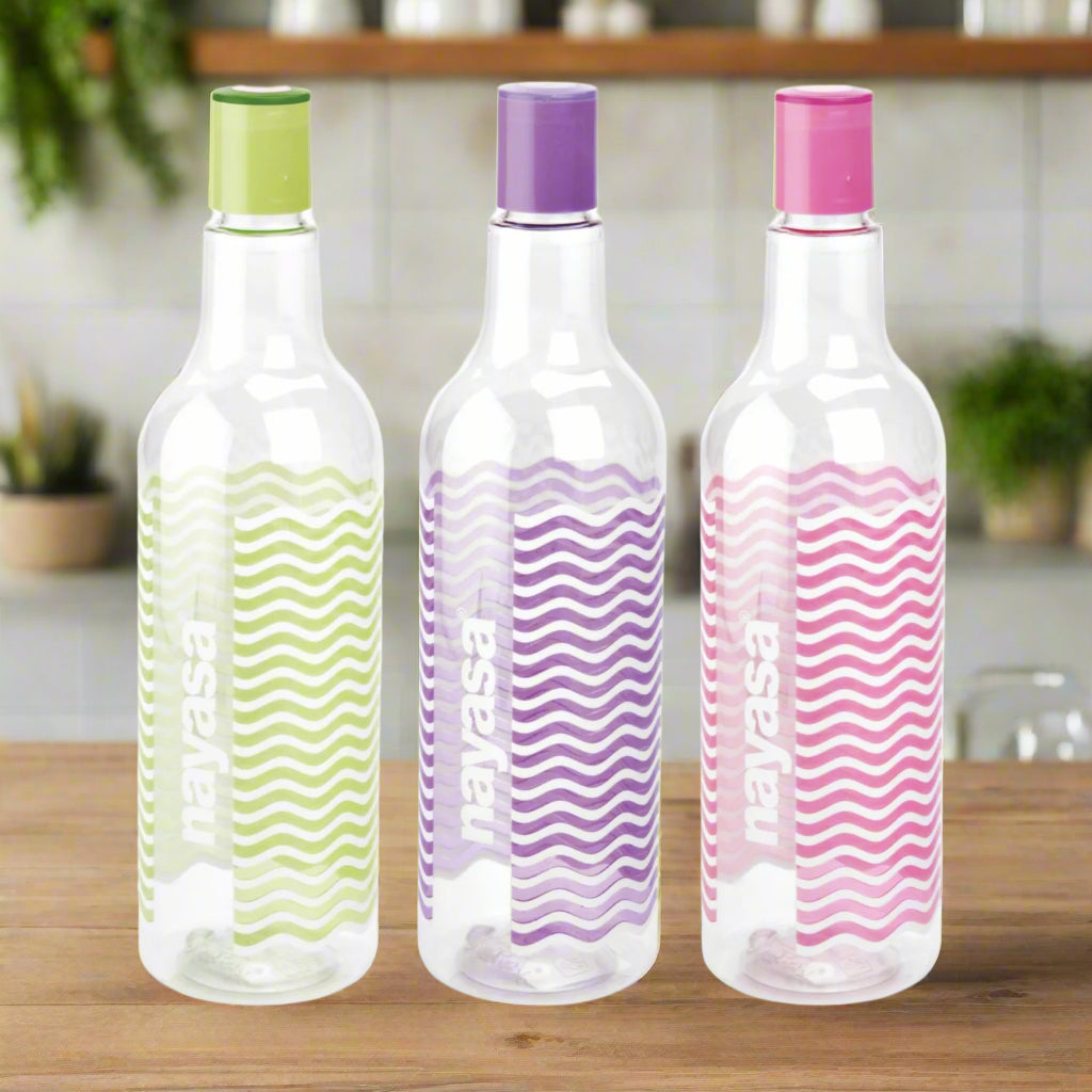Cool Tower Prtd Bottle, 1000 Ml Set Of 3 Multicolor