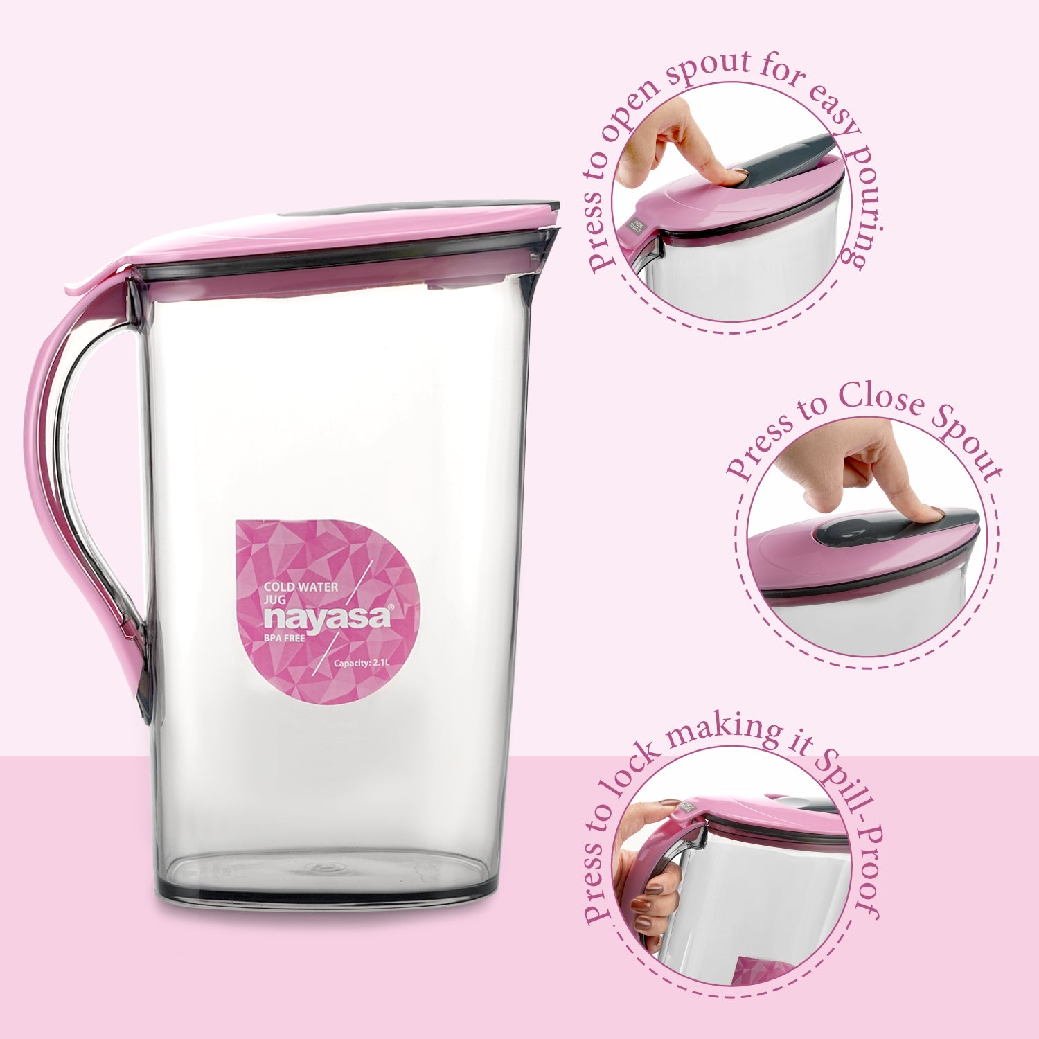 Icon Jug - 2100 ML Pink