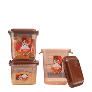 Store In Food Storage Jar Brown / Combo ( 14 Ltr + 18 Ltr + 22 Ltr ) / Set of 3