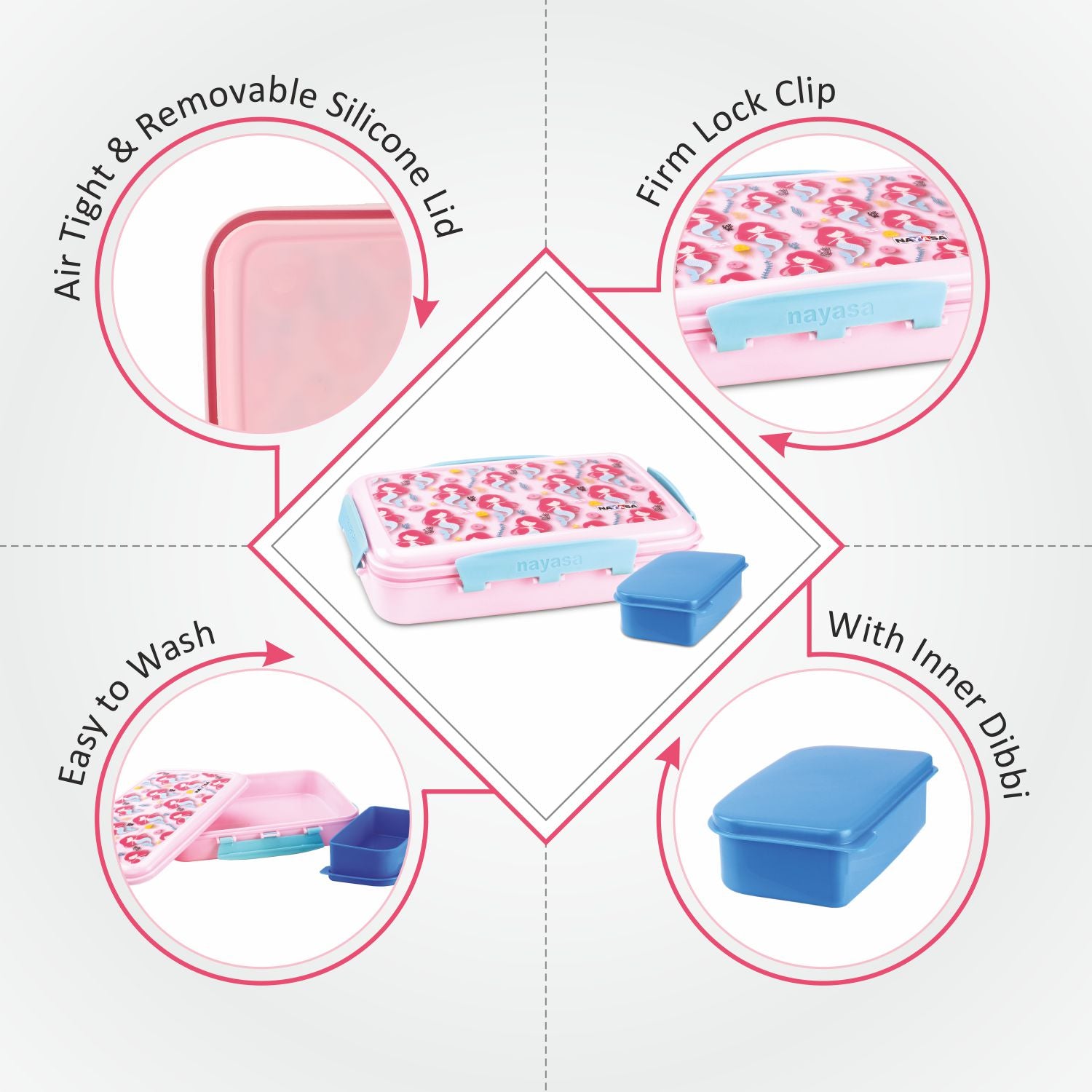 On The Go Dlx Lunchbox Pink / 900ml