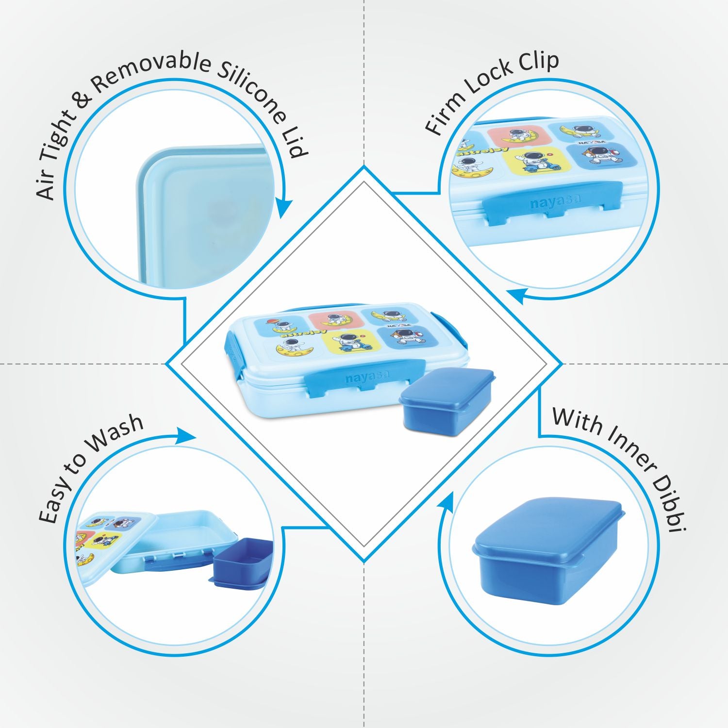 On The Go Dlx Lunchbox Blue / 900ml