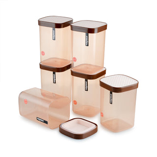 Fusion Food Storage Container Brown / 2100 ml / Set of 6