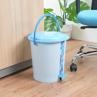 Army Print Pedal Dustbin Blue / 11.5 Ltr
