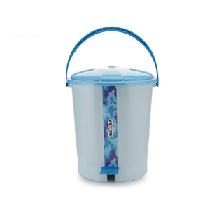 Army Print Pedal Dustbin Blue / 11.5 Ltr