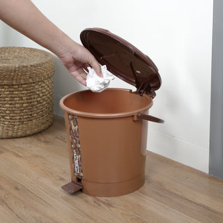 Army Print Pedal Dustbin Brown / 11.5 Ltr
