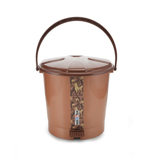Army Print Pedal Dustbin Brown / 11.5 Ltr
