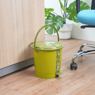 Army Print Pedal Dustbin Green / 11.5 Ltr