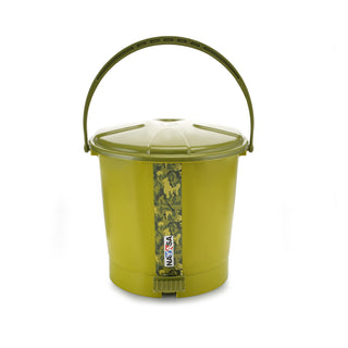 Army Print Pedal Dustbin Green / 11.5 Ltr