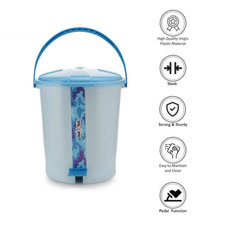 Army Print Pedal Dustbin Blue / 16.4 Ltr
