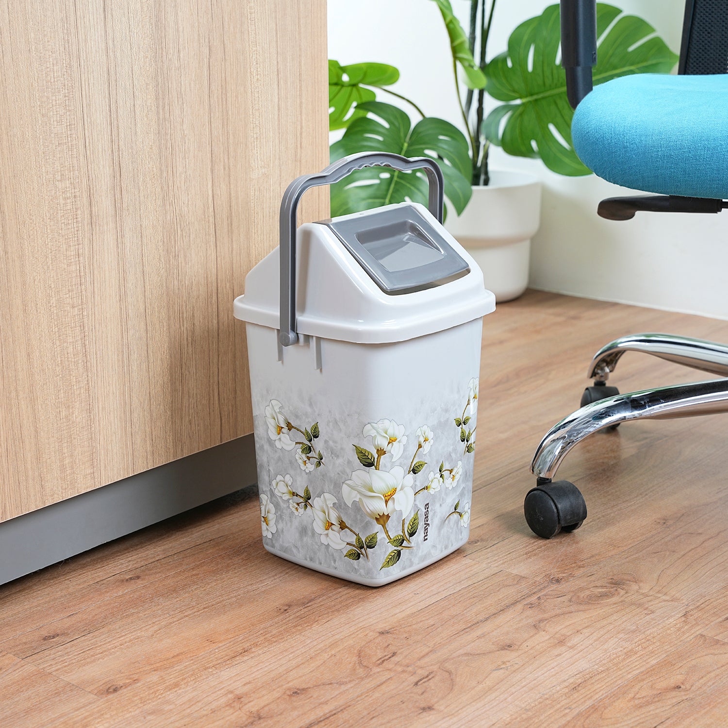 Table Top Swing Dustbin, 8 Ltrs Grey