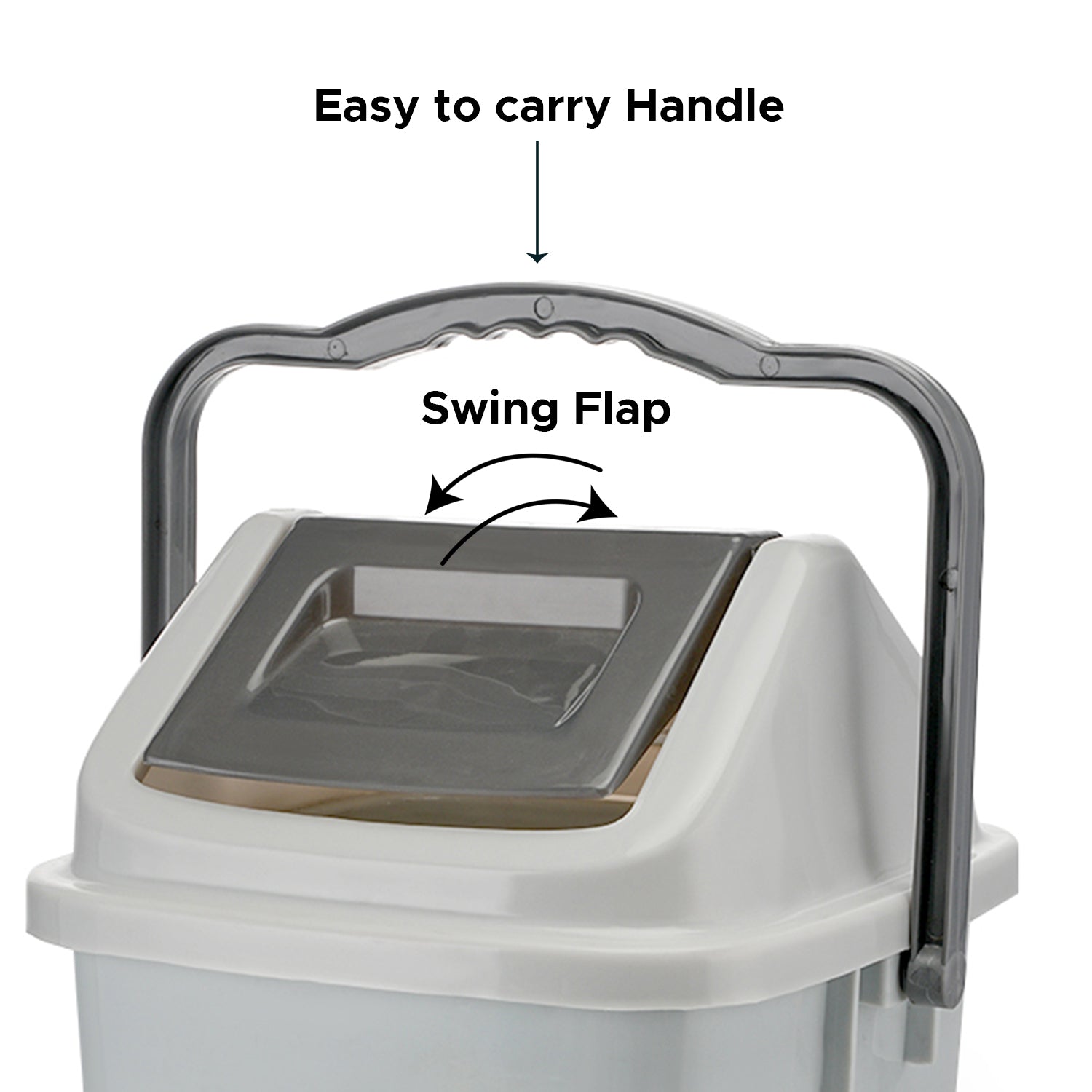 Table Top Swing Dustbin, 8 Ltrs Grey