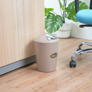 Silver Swing Bin Table Top Dustbin Brown