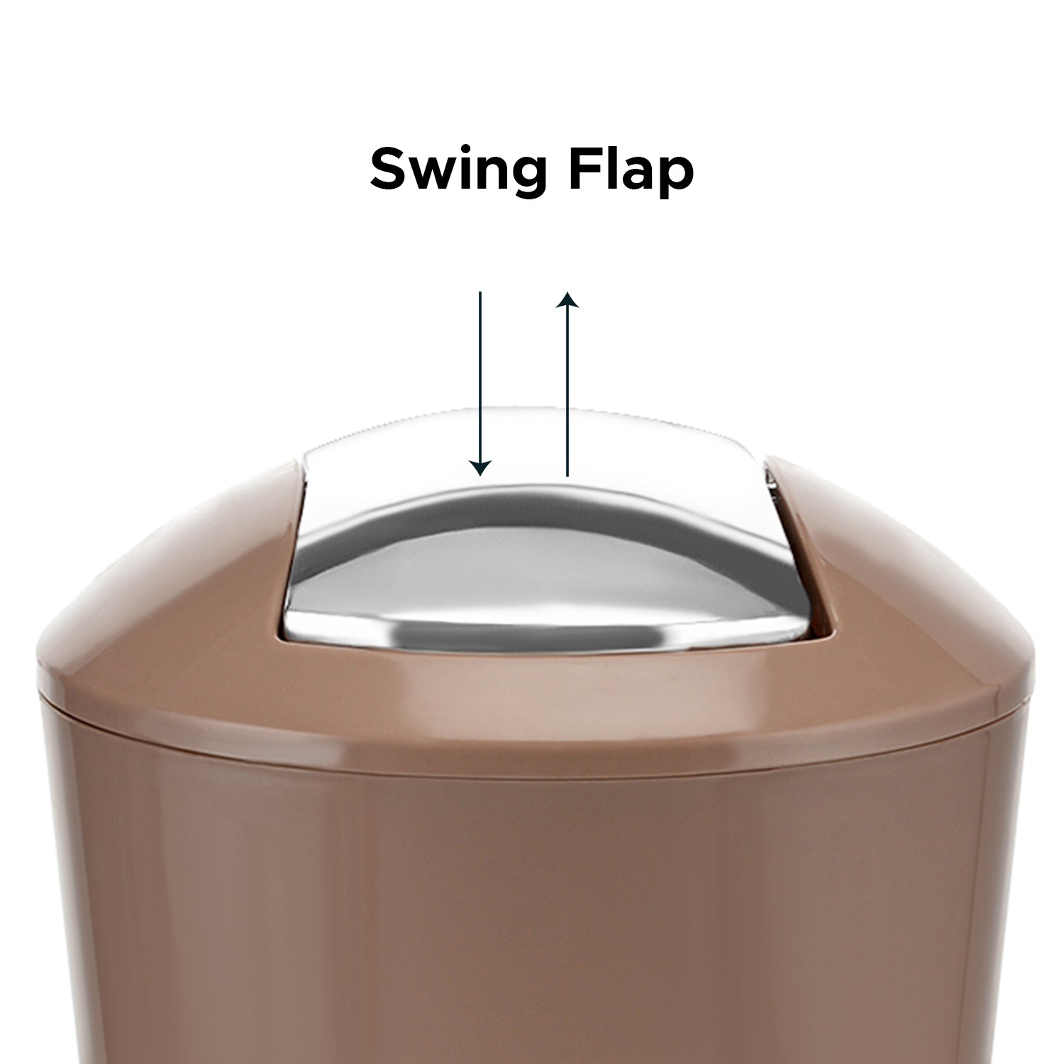 Silver Swing Bin Table Top Dustbin Brown