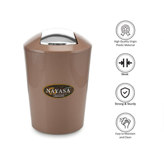 Silver Swing Bin Table Top Dustbin Brown