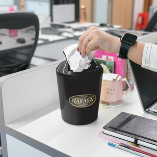 Silver Swing Bin Table Top Dustbin Black