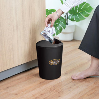 Silver Swing Bin Table Top Dustbin Black