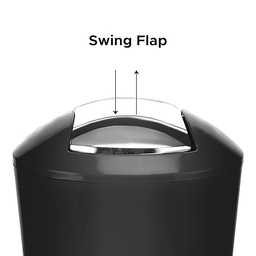 Silver Swing Bin Table Top Dustbin Black