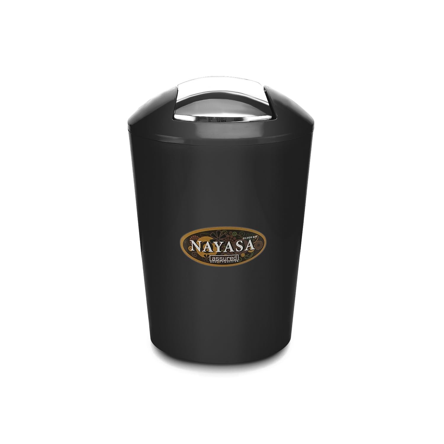 Silver Swing Bin Table Top Dustbin Black