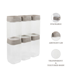 Refresh Food Storage Container Grey / 1550 ml / Set of 6