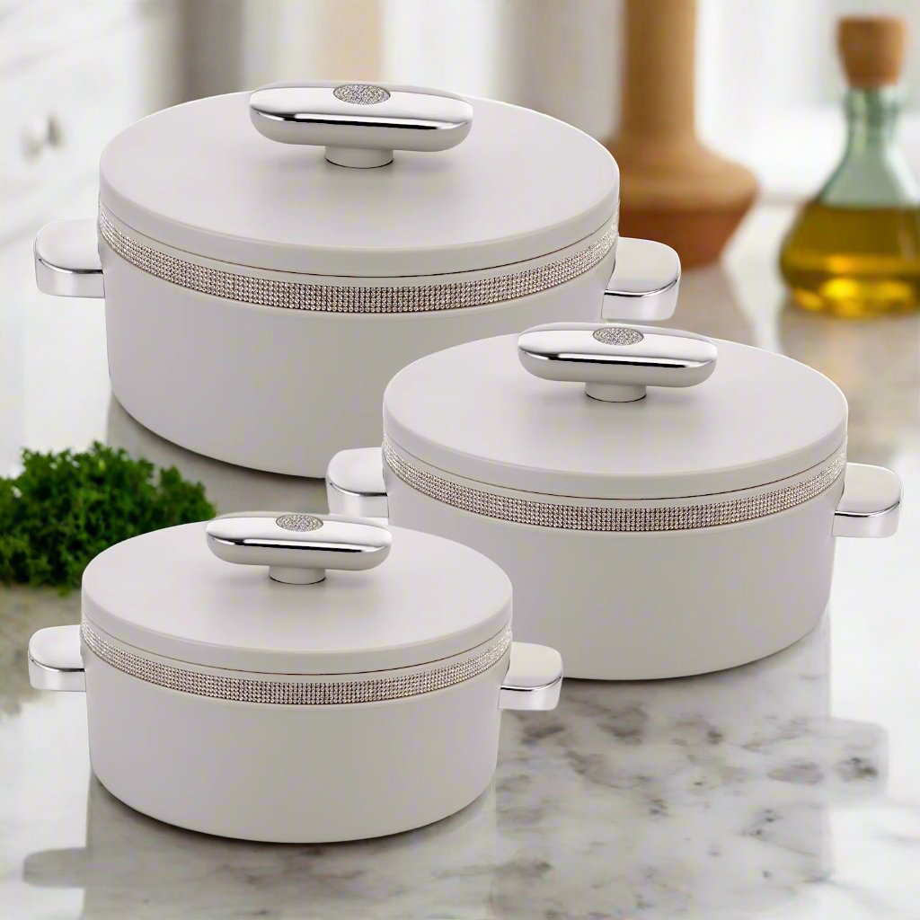 Sapphire Casserole, Big Set ( 1000, 1500, 2000 ml ) Grey