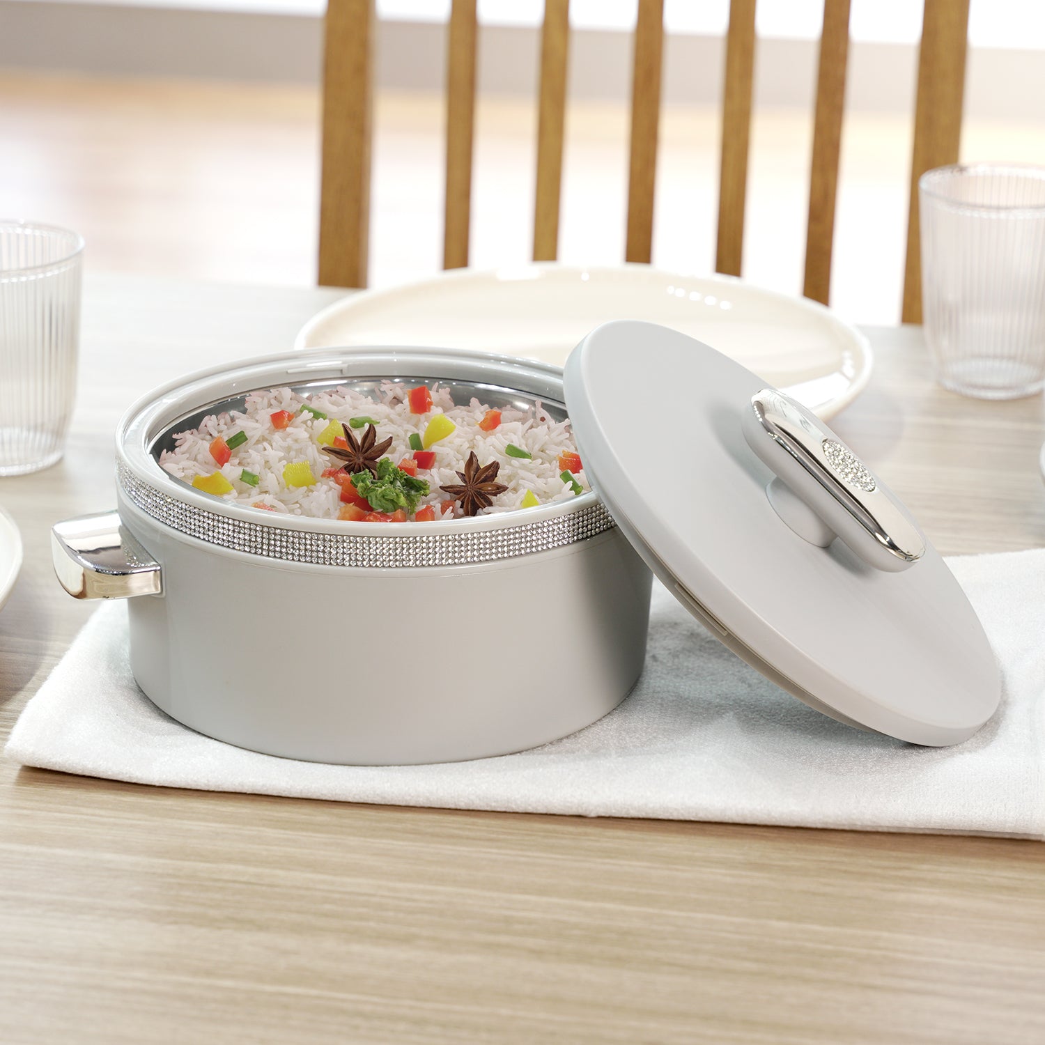 Sapphire Casserole, Big Set ( 1000, 1500, 2000 ml ) Grey