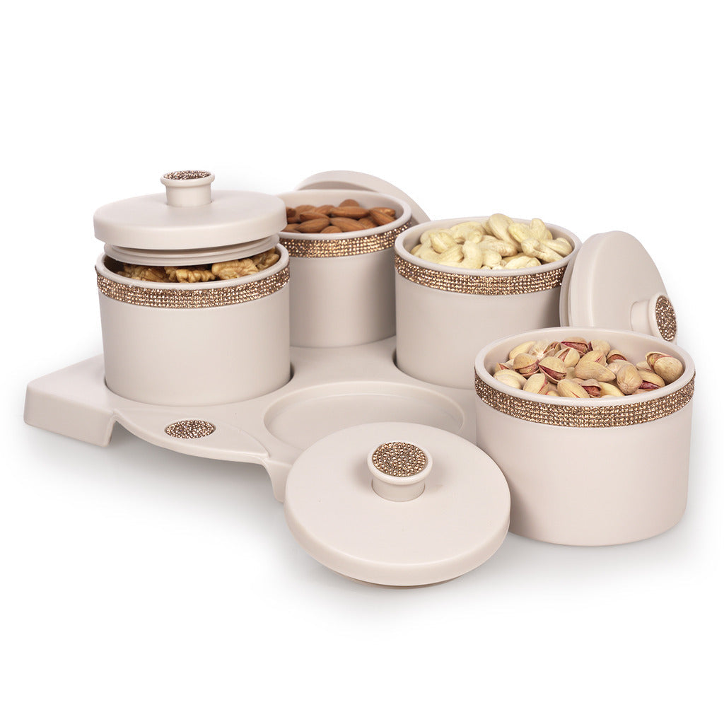 Sapphire Round Dry Fruit Container Set of 4