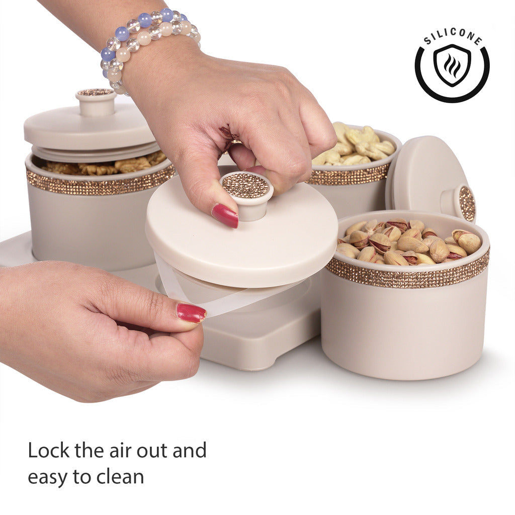 Sapphire Round Dry Fruit Container Set of 4