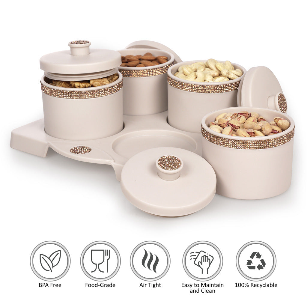 Sapphire Round Dry Fruit Container Set of 4
