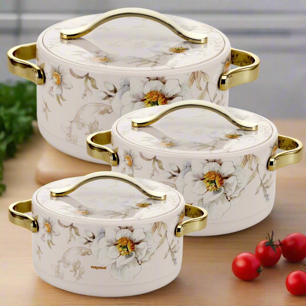Bethany Casserole Set Of 3, Small ( 500ml, 1000ml, 1500ml ) – Nayasa