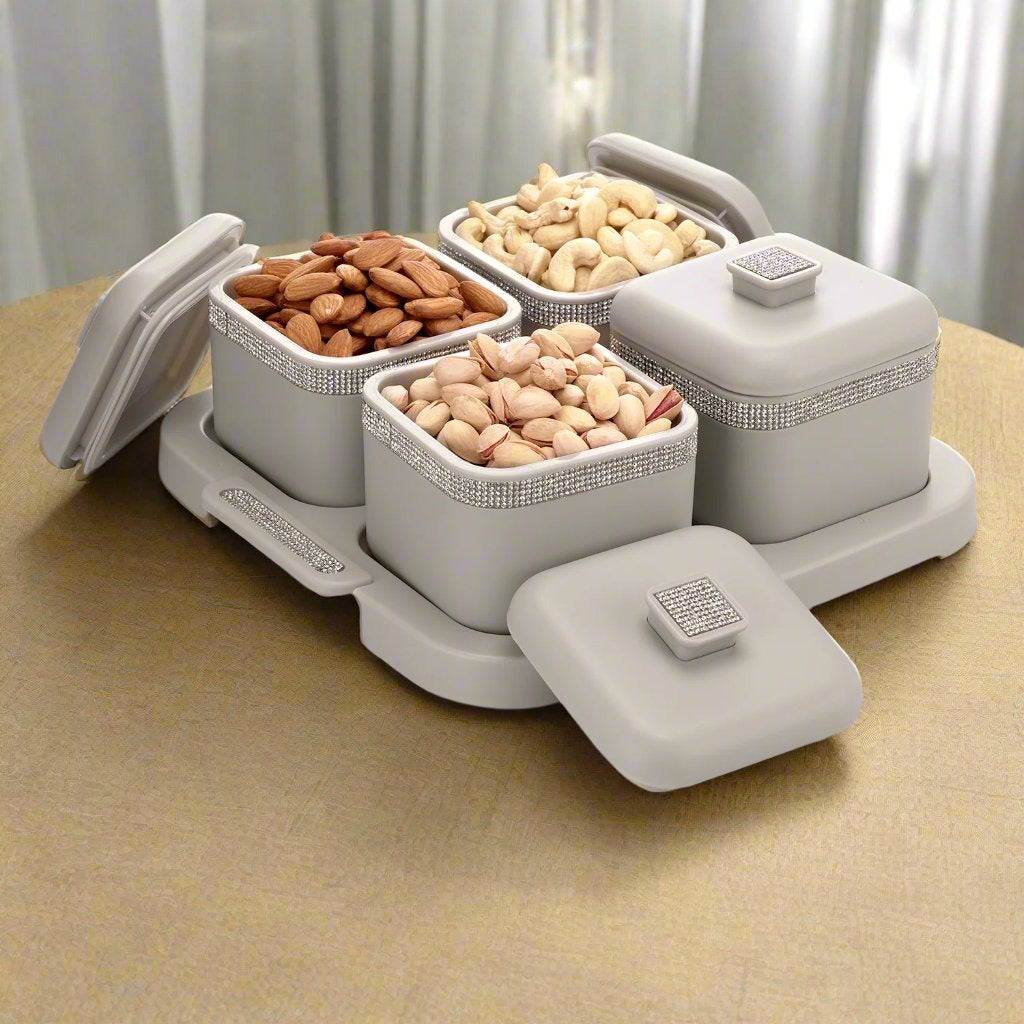 Sapphire Square Dry Fruit Container Set of 4