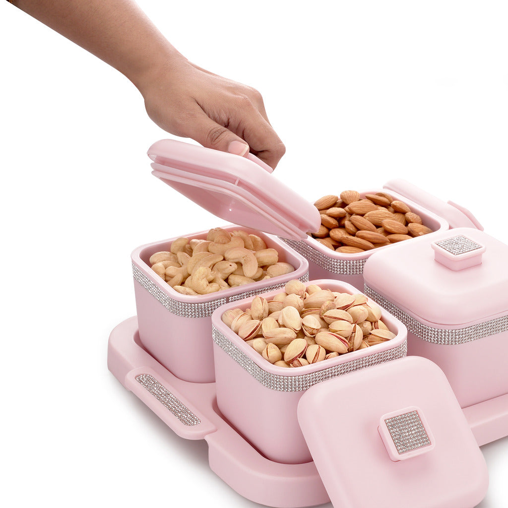 Sapphire Square Dry Fruit Container Set of 4