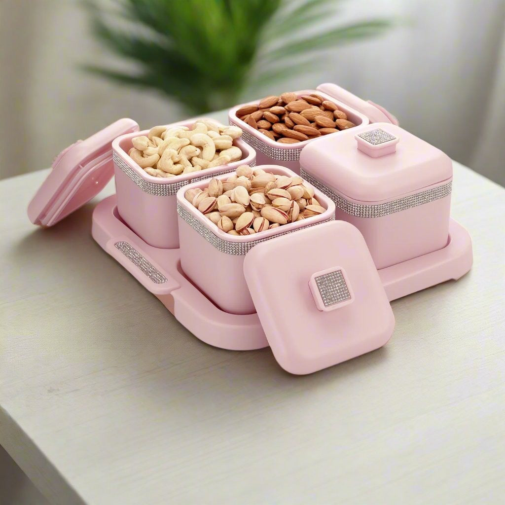 Sapphire Square Dry Fruit Container Set of 4