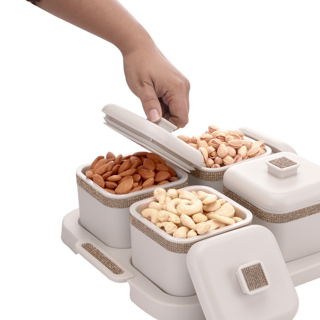 Sapphire Square Dry Fruit Container Set of 4