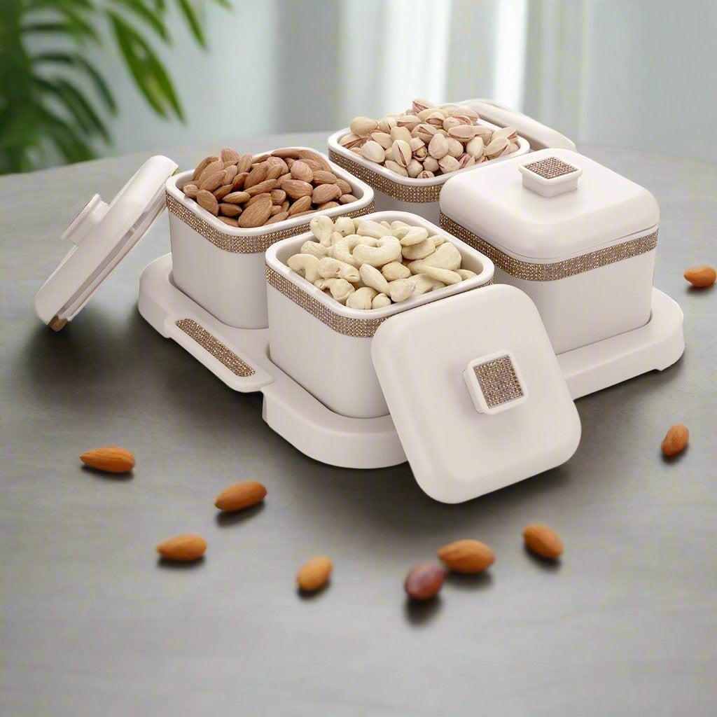 Sapphire Square Dry Fruit Container Set of 4