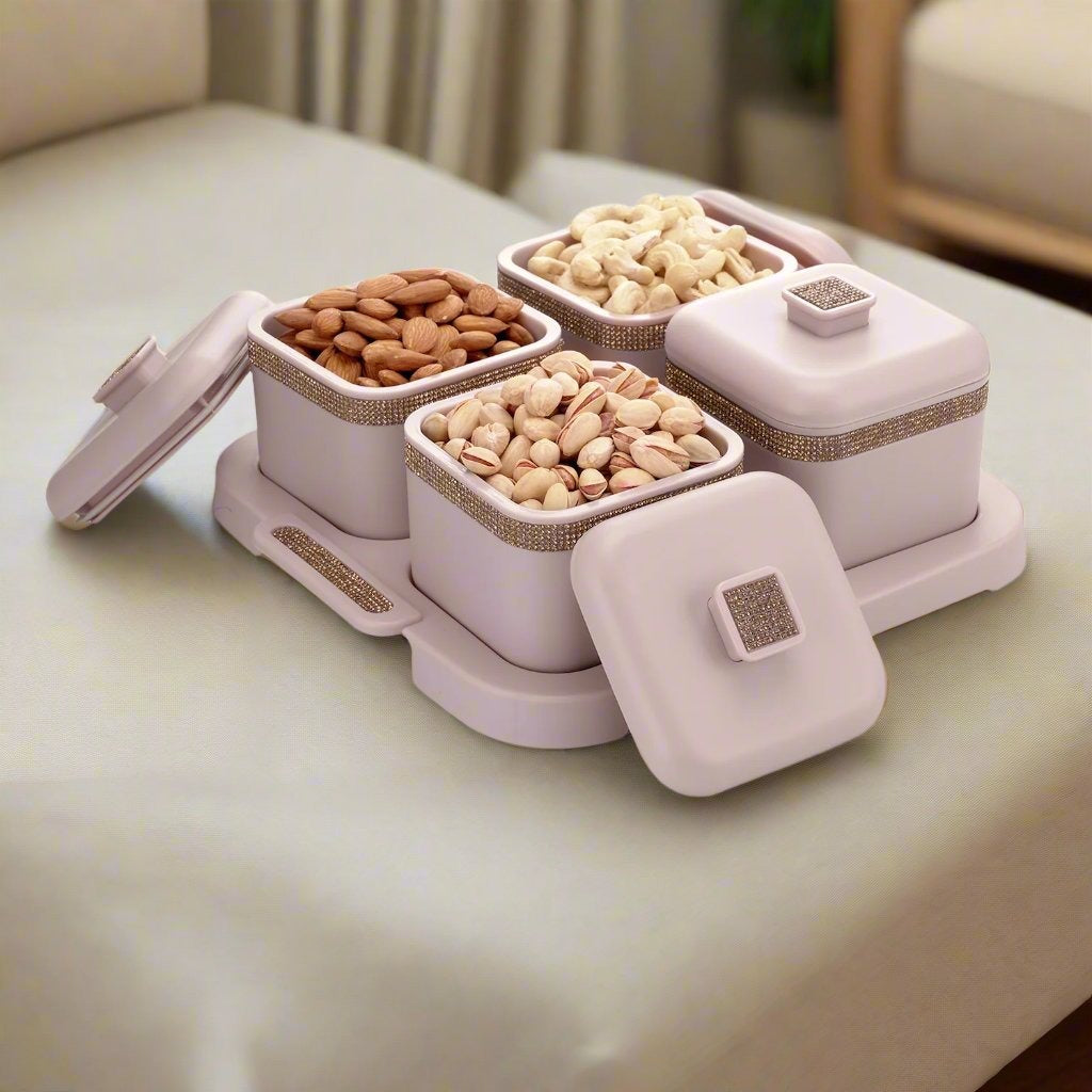 Sapphire Square Dry Fruit Container Set of 4