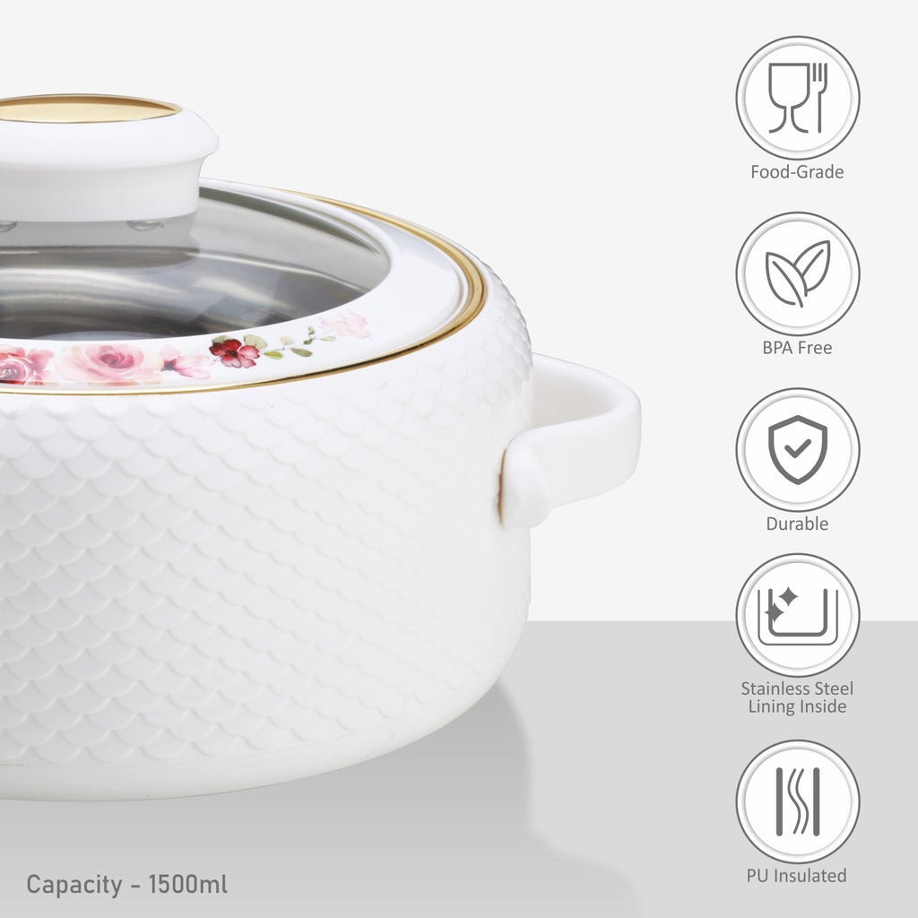 Coral Glass Lid Casserole, 1500ml