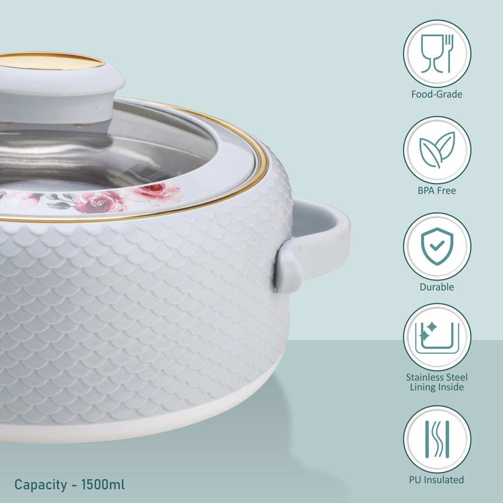 Coral Glass Lid Casserole, 1500ml