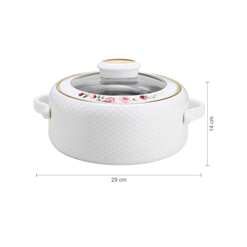 Coral Glass Lid Casserole, 2000ml