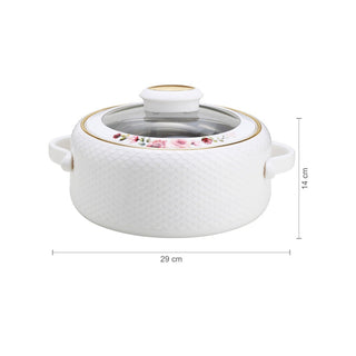 Coral Glass Lid Casserole, 2000ml