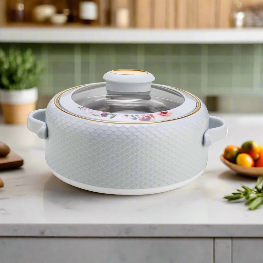 Coral Glass Lid Casserole, 2000ml