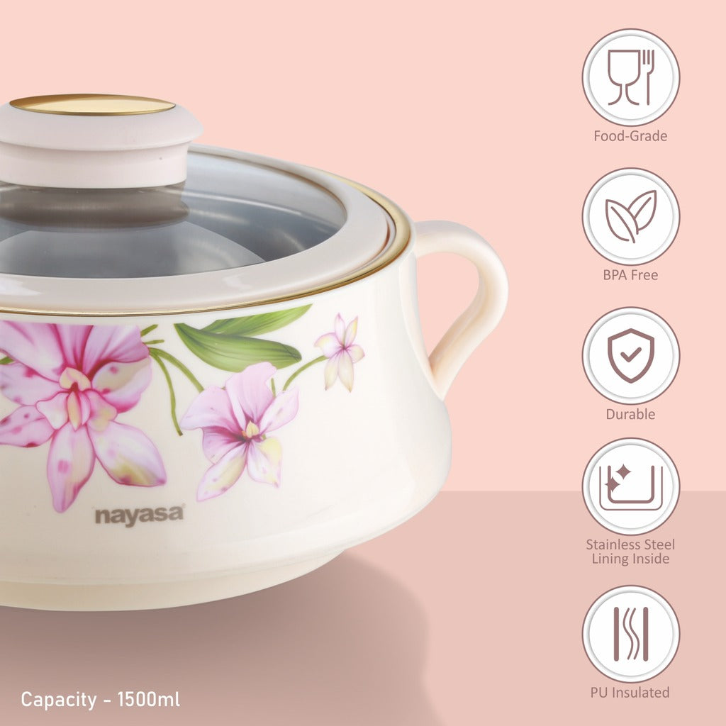 Lorenzo Glass Lid Casserole, 1500ml