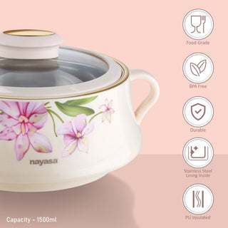 Lorenzo Glass Lid Casserole, 1500ml