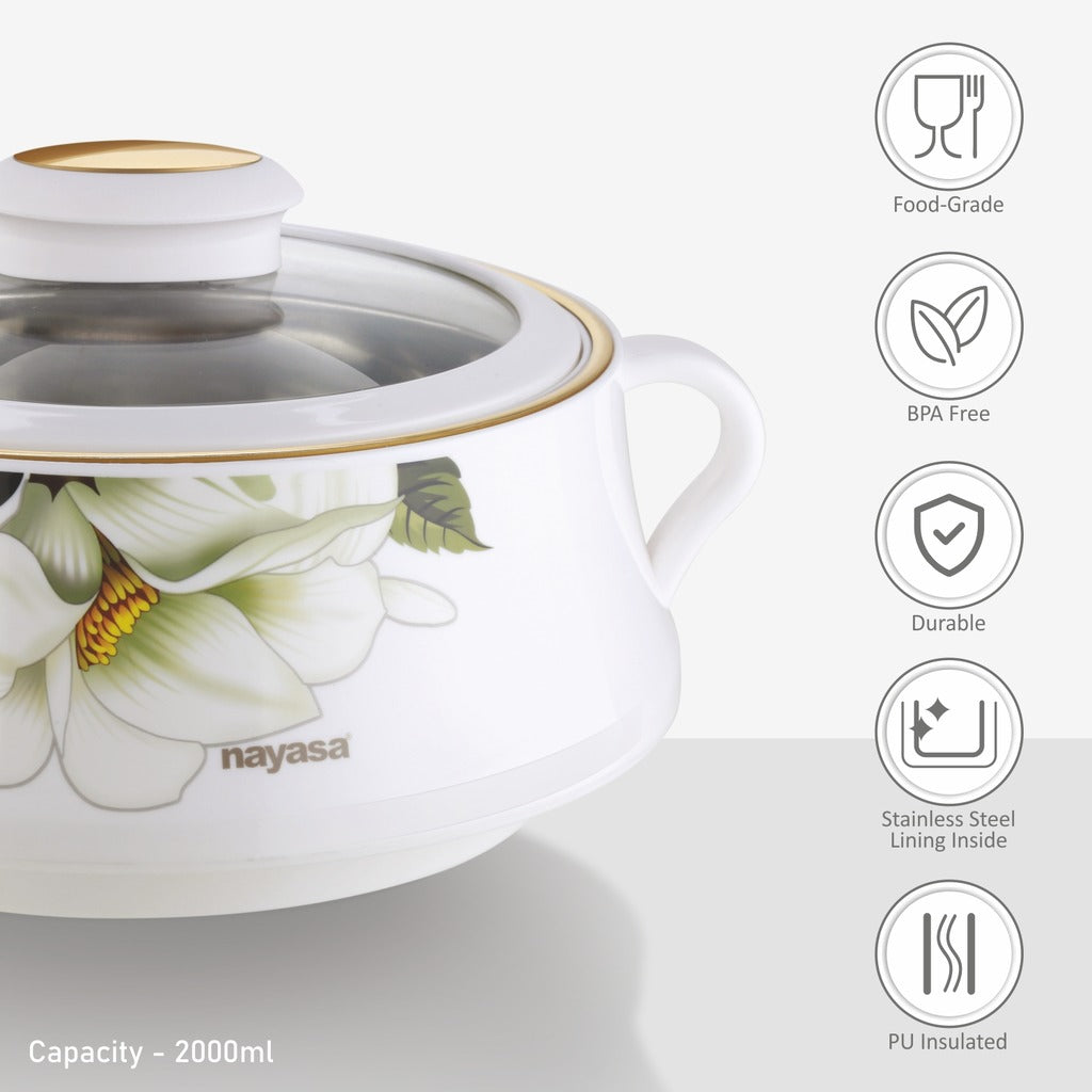 Lorenzo Glass Lid Casserole, 2000ml