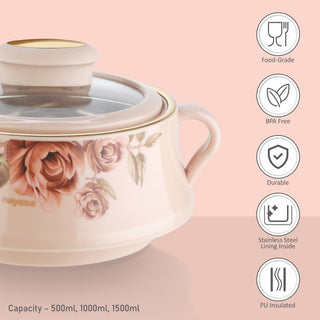 Lorenzo Glass Lid Casserole Set of 3, 500ml, 1000ml, 1500ml