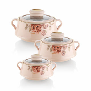 Lorenzo Glass Lid Casserole Set of 3, 500ml, 1000ml, 1500ml