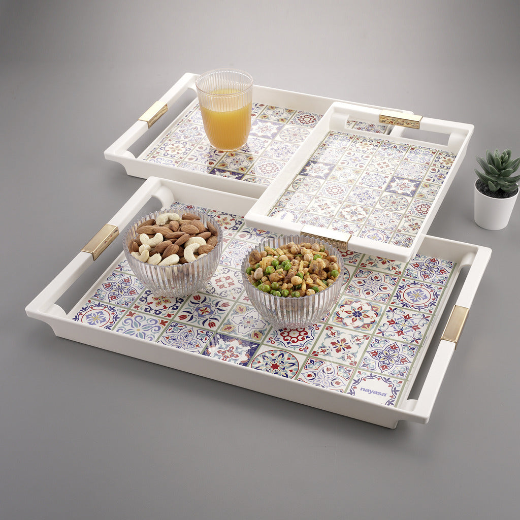 Deco Serving Tray Set Of 3 ( S + M + B )
